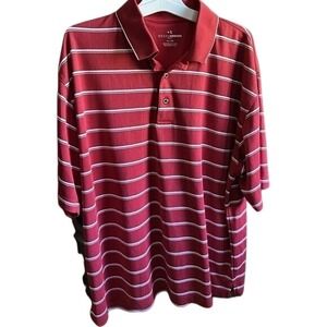Dockers Polo Shirt Striped Golf Casual Short Sleeve Red White Men's‎ Size XLarge